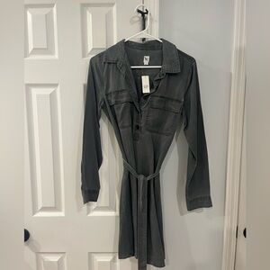 GAP Charcoal Button-Up Dress